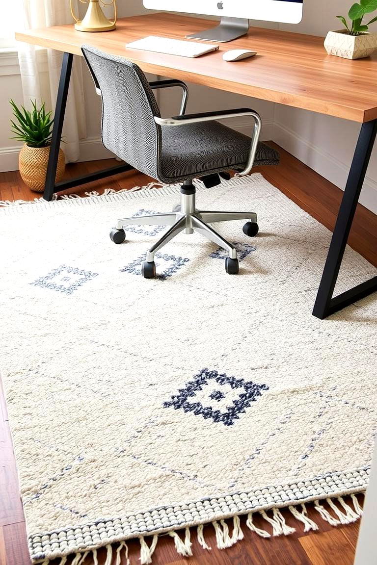 Choose a Statement Rug - 24 Home Office Decor Ideas