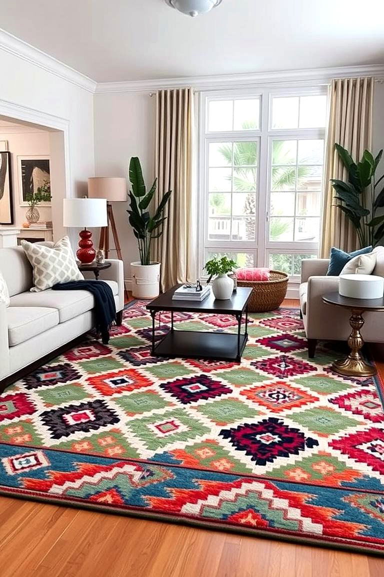 Choose a Statement Rug - 24 Apartment Decorating Ideas