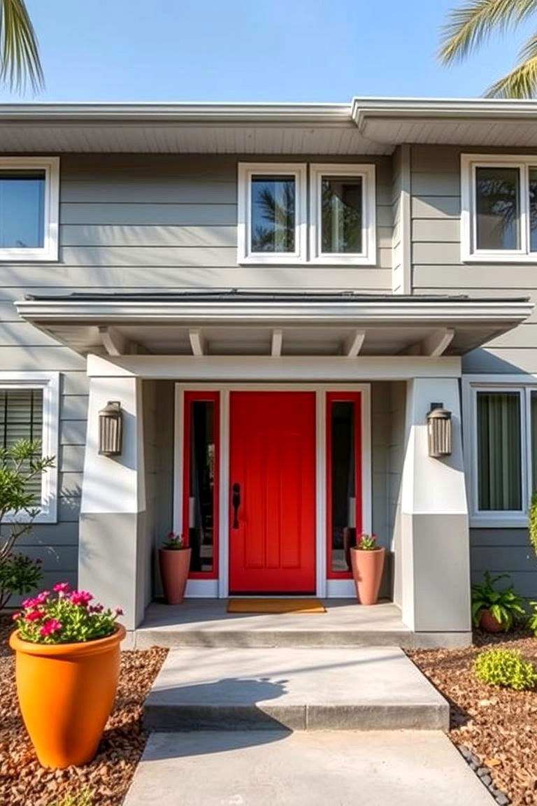 Choosing a Neutral Color Palette with Pops of Color - 24 Mid-Century Modern Exterior Home Ideas