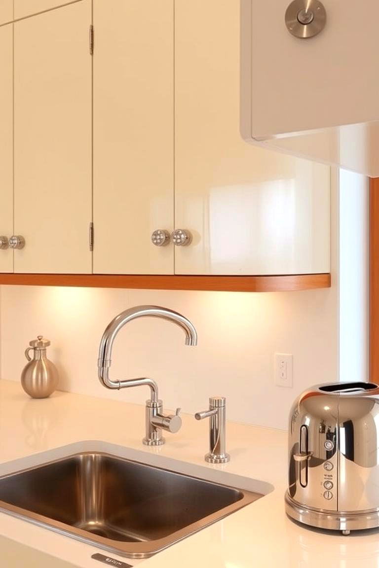 Chrome Accents Gleam - 24 Retro Kitchen Ideas