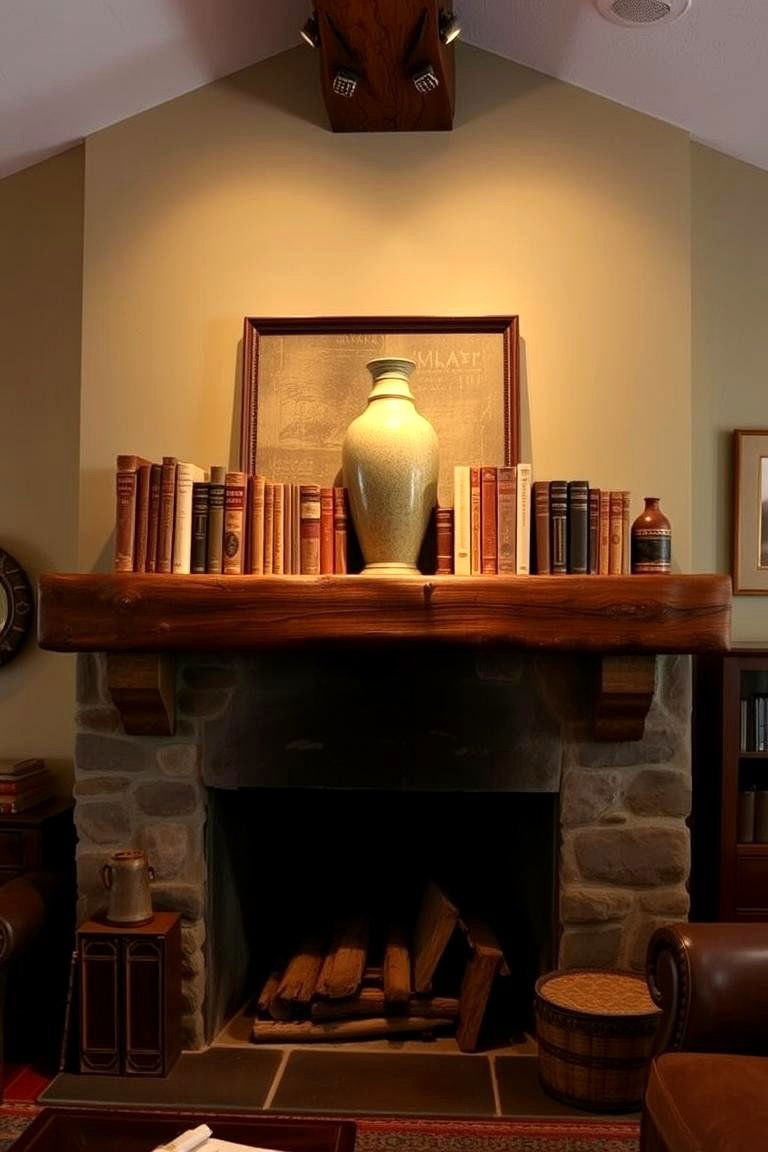 Chunky Beam Wood Mantel - 24 Wood Mantel Ideas