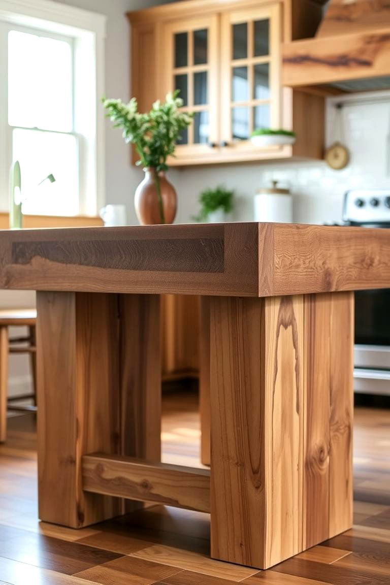 Chunky Wooden Legs - 24 Rustic Kitchen Island Ideas