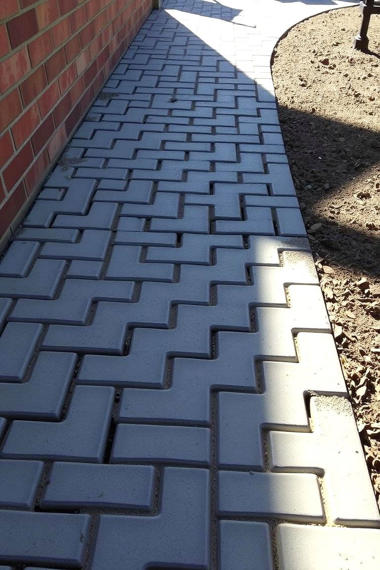 Cinder Block Pathway - 24 Farmhouse Walkway Ideas