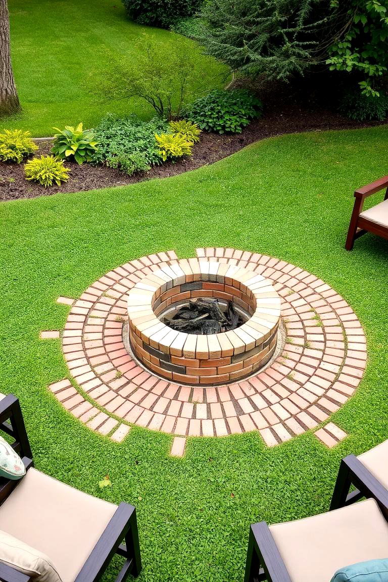 Circular Brick Fire Pit - 24 Backyard Fire Pit Ideas Landscaping