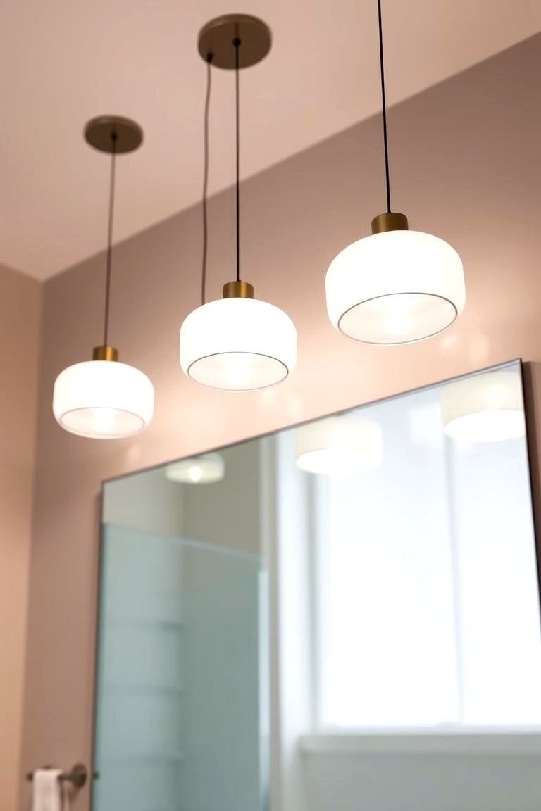 Circular Pendant Lights for a Contemporary Edge - 24 Bathroom Lighting Ideas Over Mirror