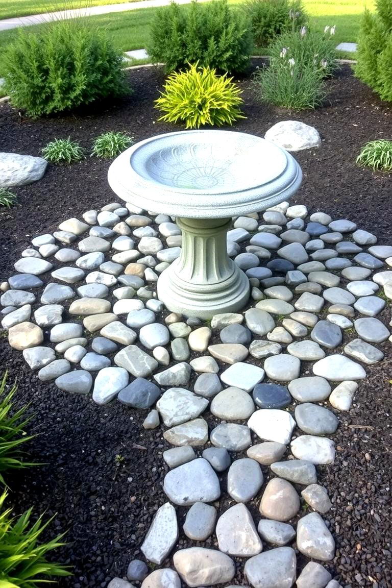 Circular Rock Pathway Feature - 24 Rock Walkway Ideas