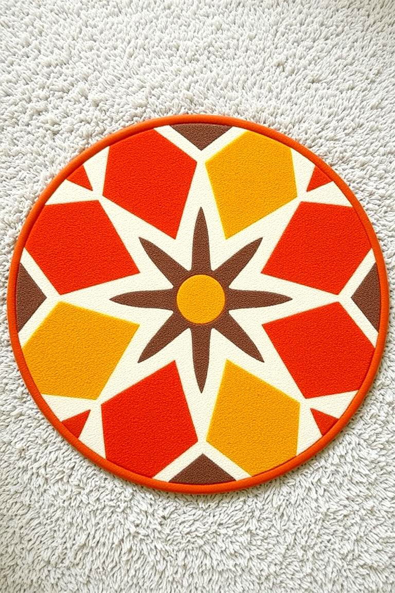 Circular Rugs and Soft Carpets - 24 70s Bedroom Decor Ideas