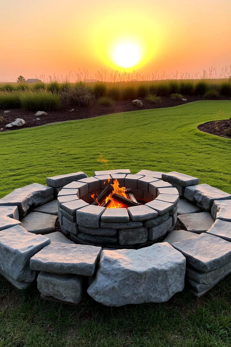 Circular Stone Fire Pit - 24 Fire Pit Ideas