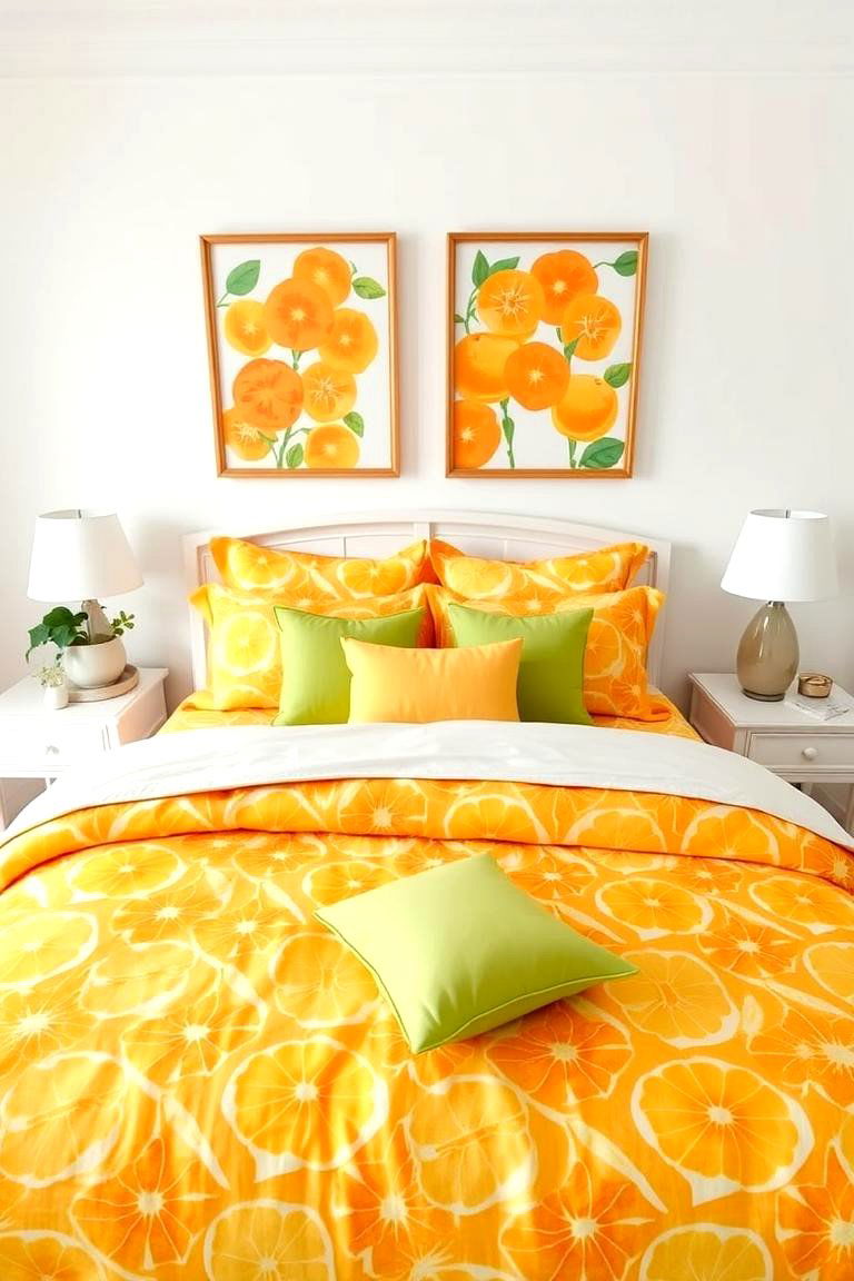 Citrus Burst Bedding - 24 Orange Bedroom Ideas
