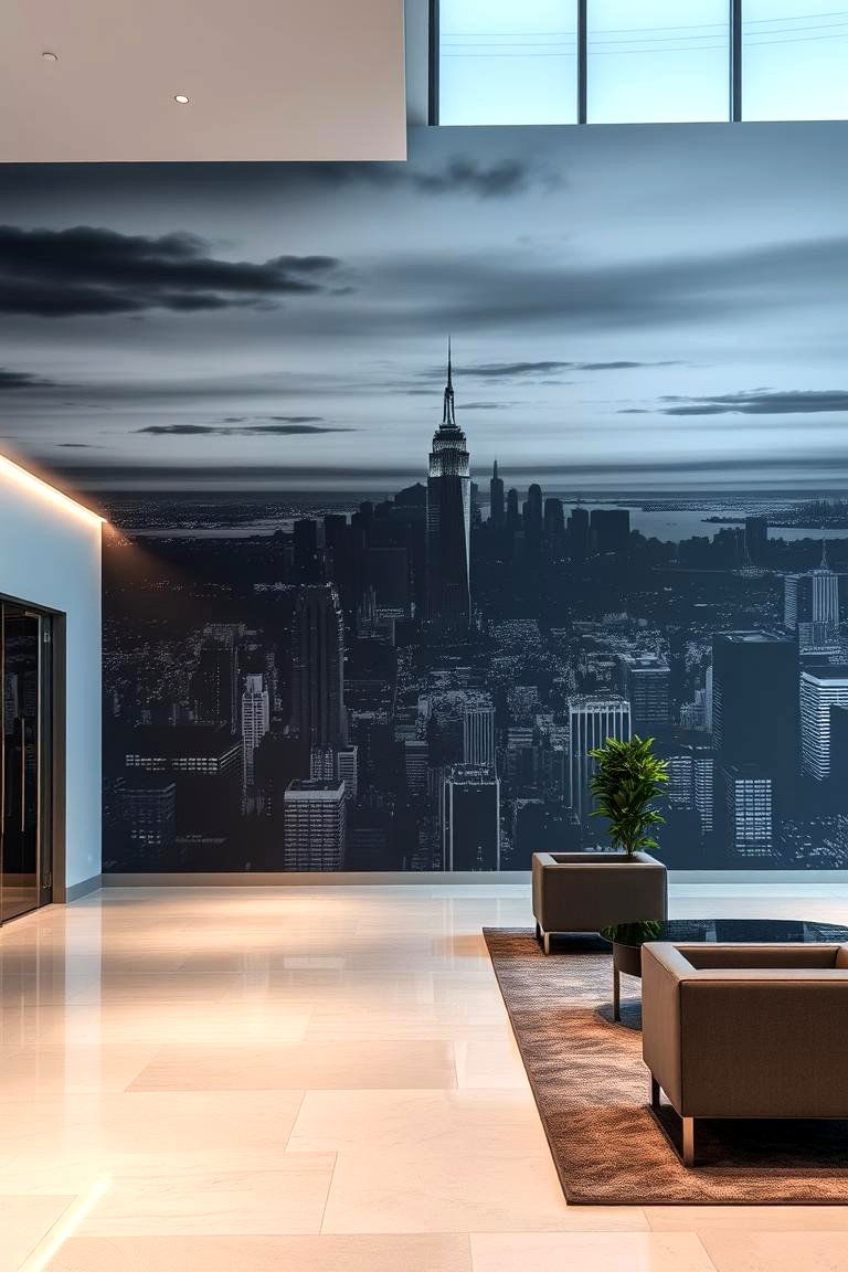 Cityscape Silhouettes - 24 Office Wall Murals