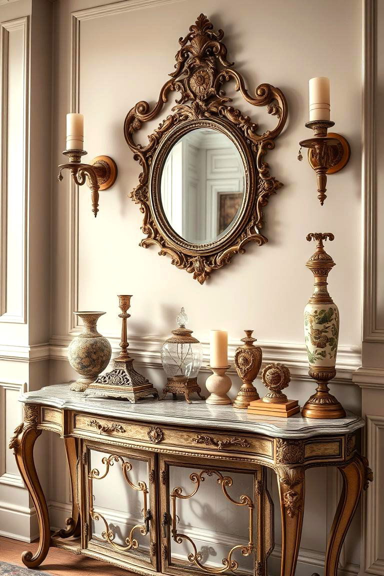Classic Antique Style - 24 Console Table Decor Ideas