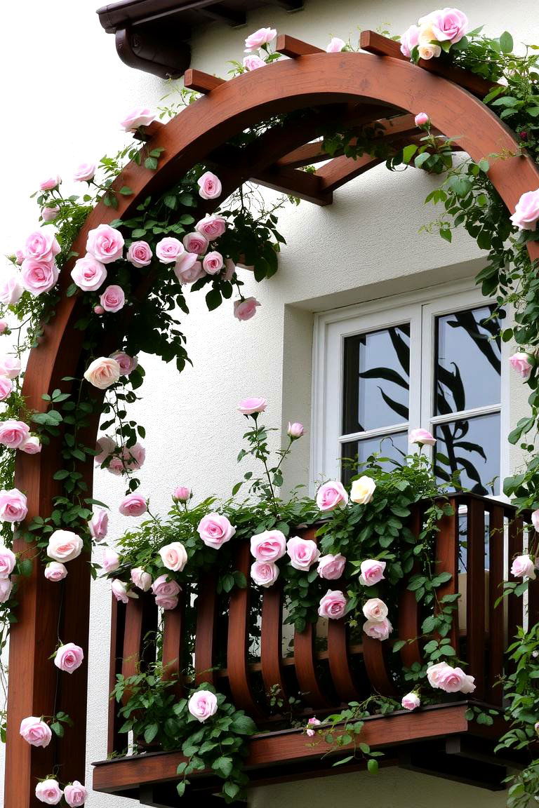 Classic Arch Shaped Trellis - 24 Balcony Trellis Ideas