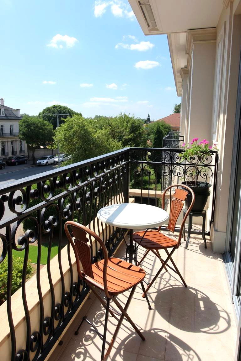 Classic Balcony with Iron Railings - 24 2nd Floor Deck Ideas