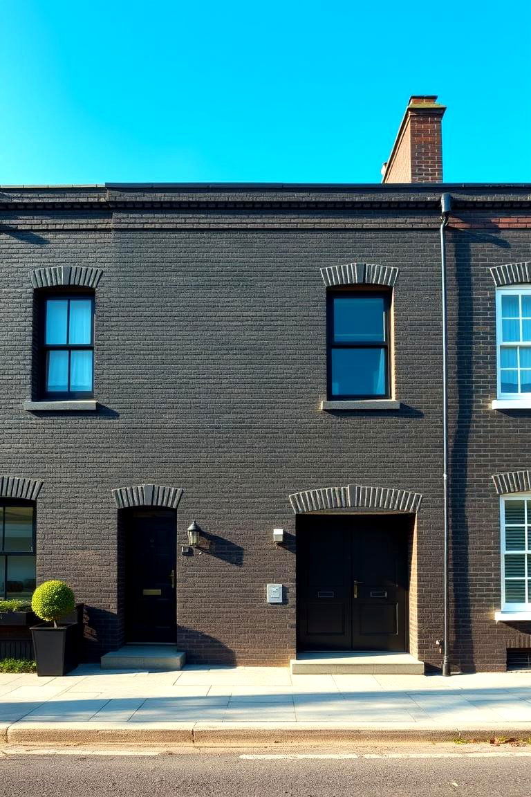 Classic Black Brick with Timeless Design - 24 Black Brick House Exteriors