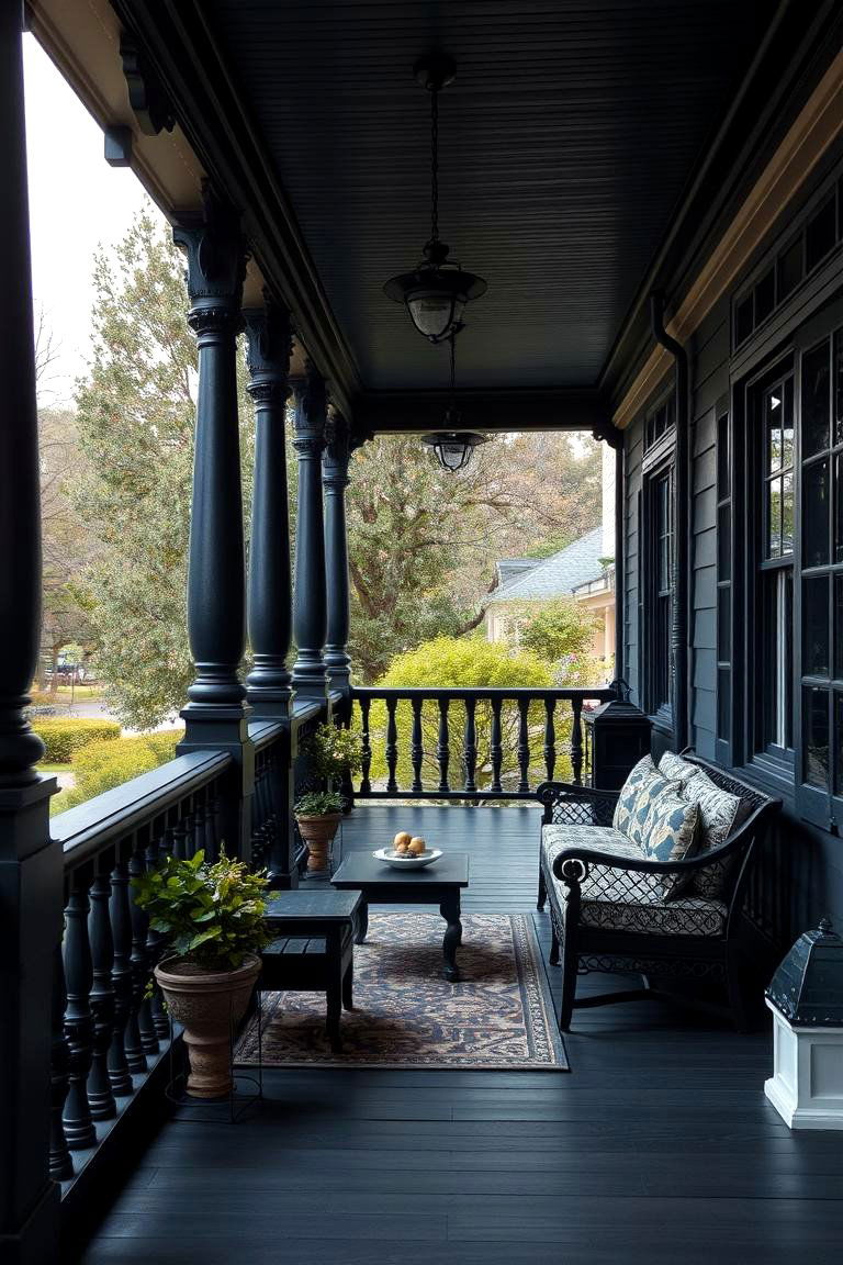 Classic Black Veranda - 24 Black Porch Ideas