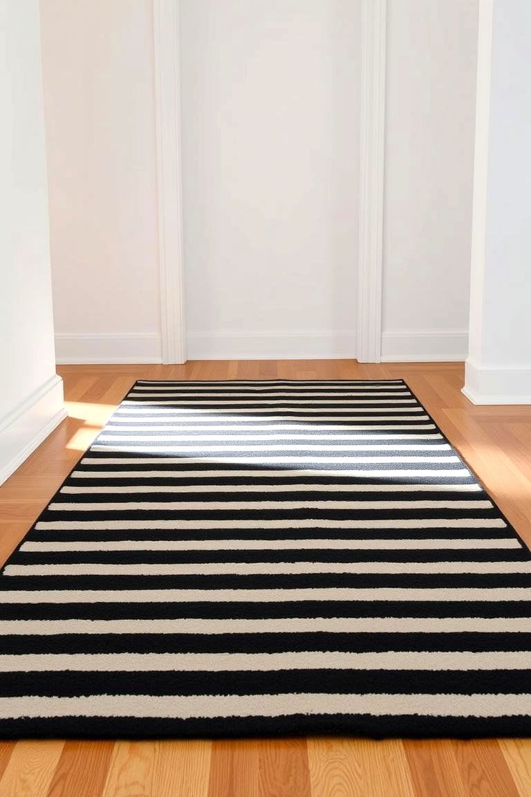 Classic Black and Cream Stripes - 24 Cream and Black Bedroom Ideas