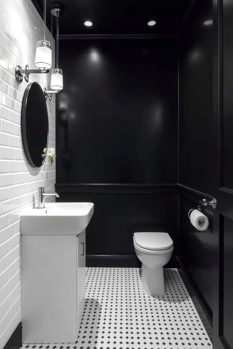 Classic Black and White - 24 Bathroom Color Ideas
