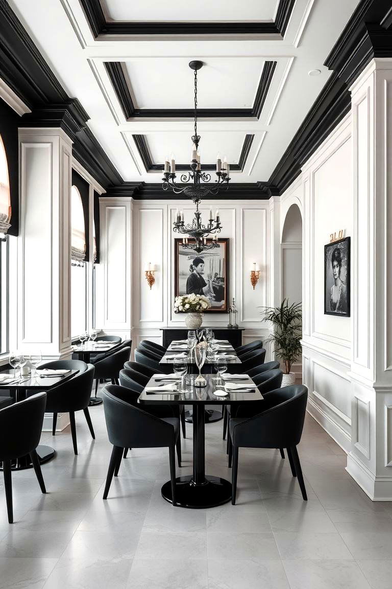 Classic Black and White - 24 Dining Room Window Treatments