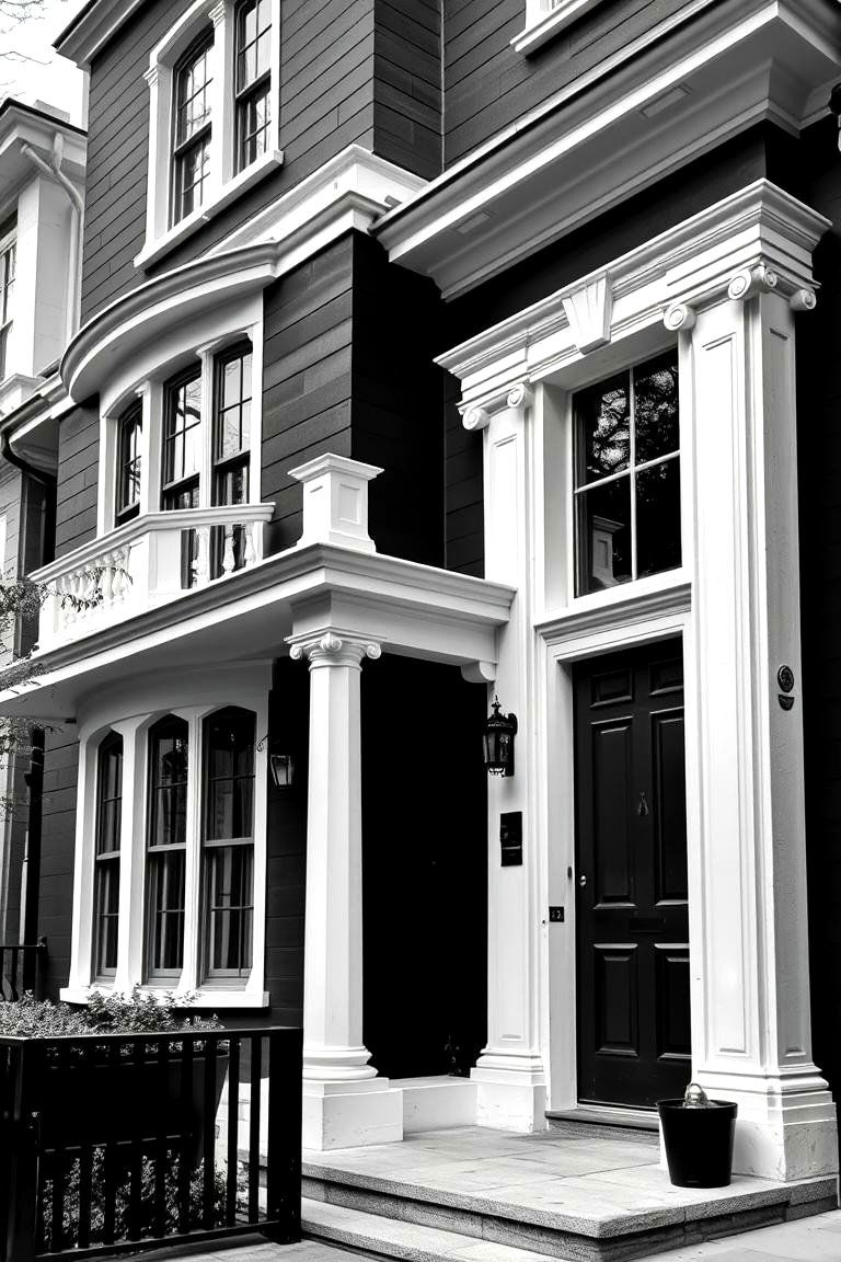 Classic Black and White - 24 Exterior Garage Door Trim Ideas