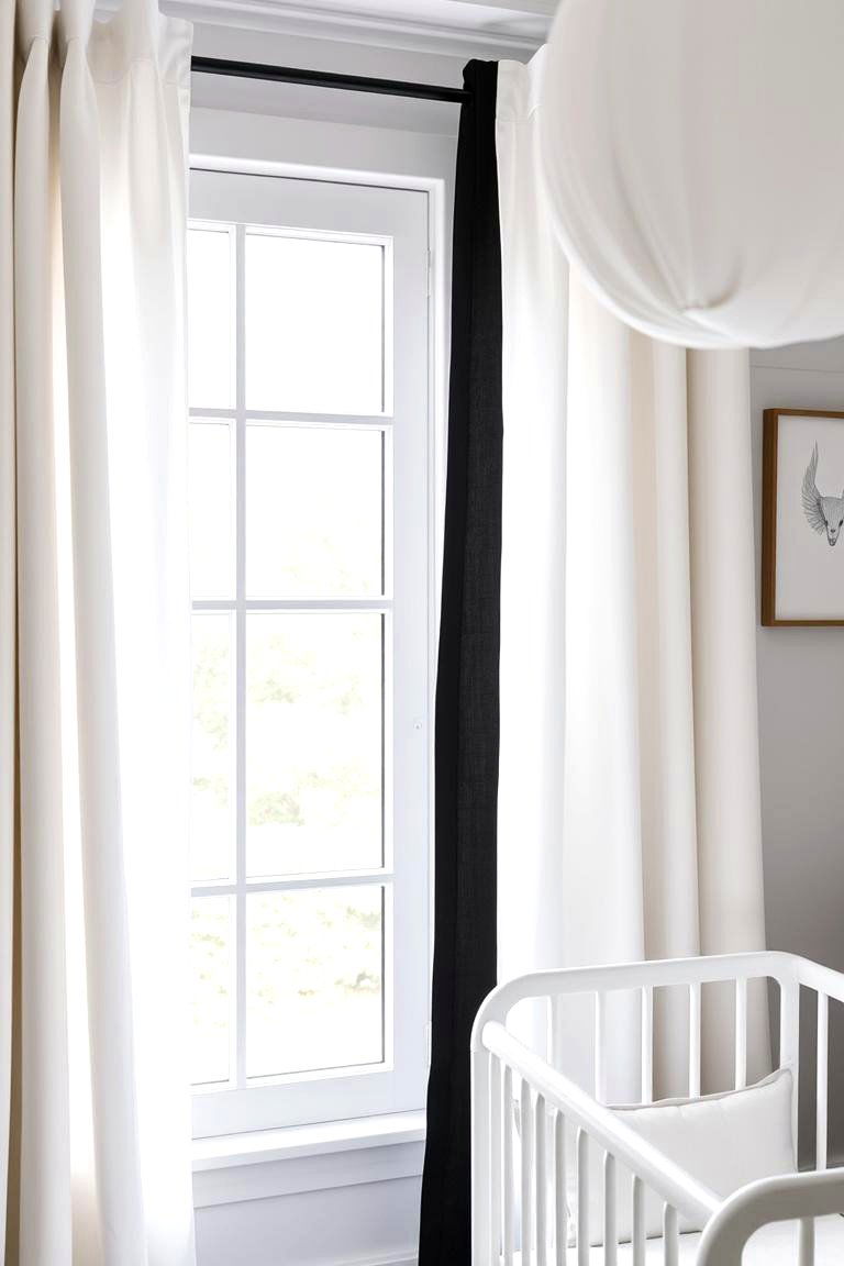 Classic Black and White Curtains - 24 Black and White Nursery Ideas