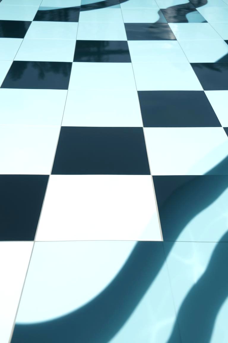 Classic Black and White Tiles - 24 Pool Tile Ideas