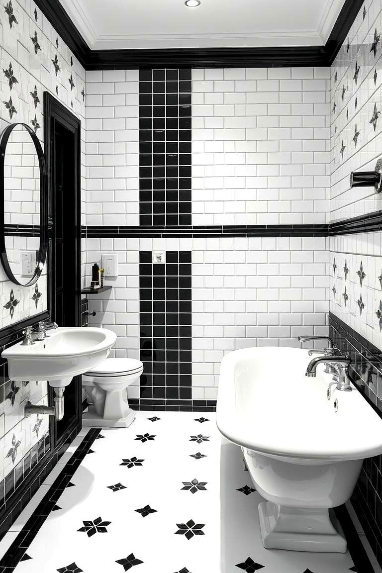 Classic Black and White Tiles - 24 Black and White Bathroom Ideas
