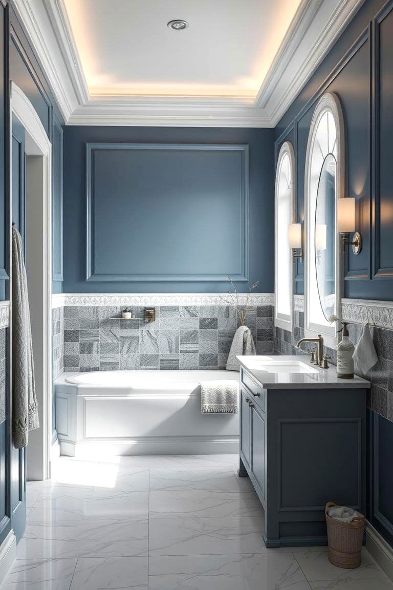 Classic Blue and Gray Color Harmony - 24 Blue and Gray Bathroom Ideas