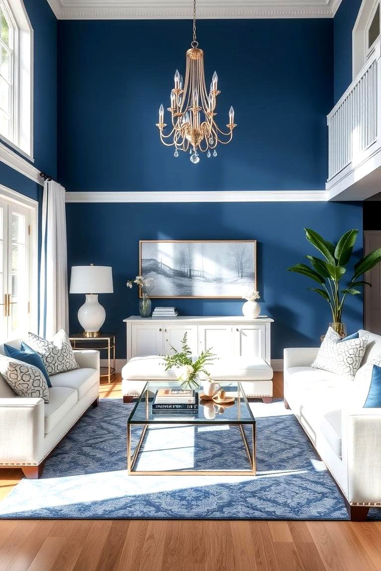 Classic Blue and White Harmony - 24 Blue Living Room Ideas