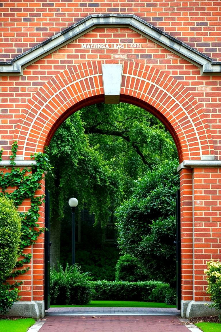 Classic Brick Arch Entrance - 24 driveway entrance ideas