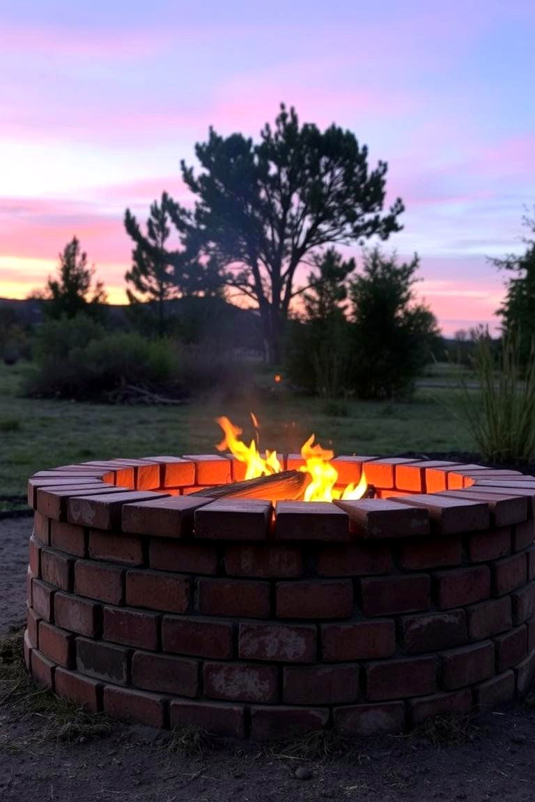 Classic Brick Circle - 24 Brick Fire Pit Ideas
