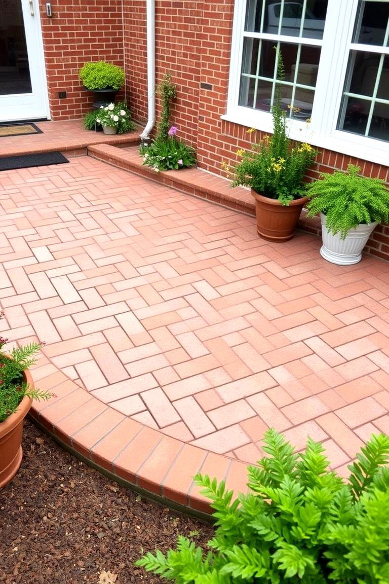 Classic Brick Stamped Concrete Patio - 24 Stamped Concrete Patio Ideas