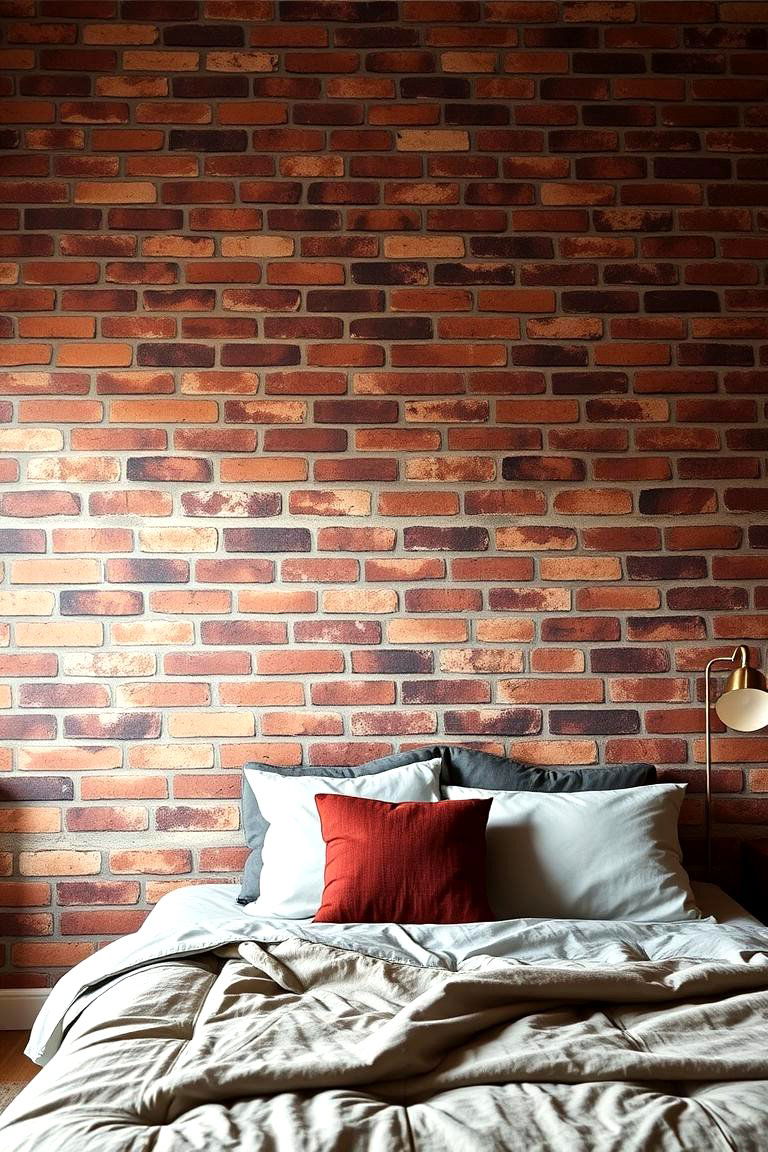 Classic Brick Wall Look - 24 Bedroom Wall Painting Ideas