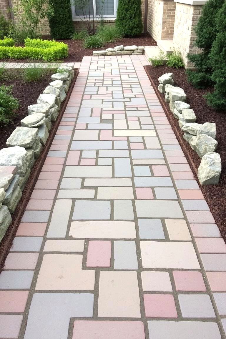 Classic Brick and Flagstone Walkway - 24 Flagstone Walkway Ideas