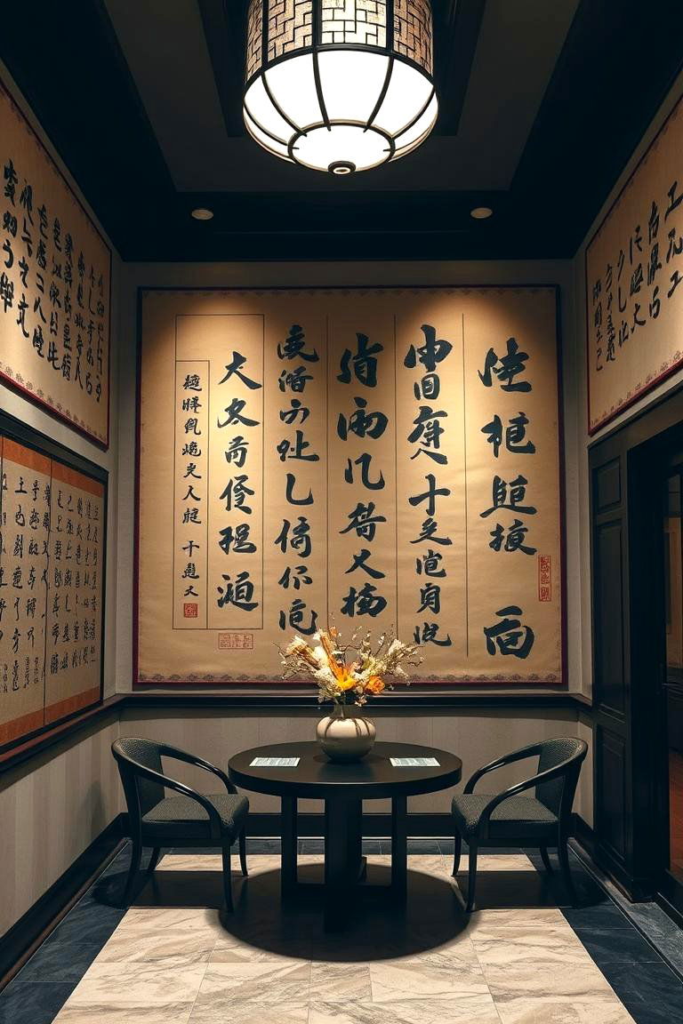 Classic Calligraphy Decor - 24 Chinoiserie Living Room Ideas