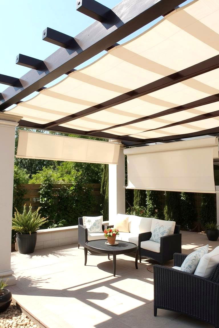 Classic Canvas Canopy - 24 Pergola Cover Ideas