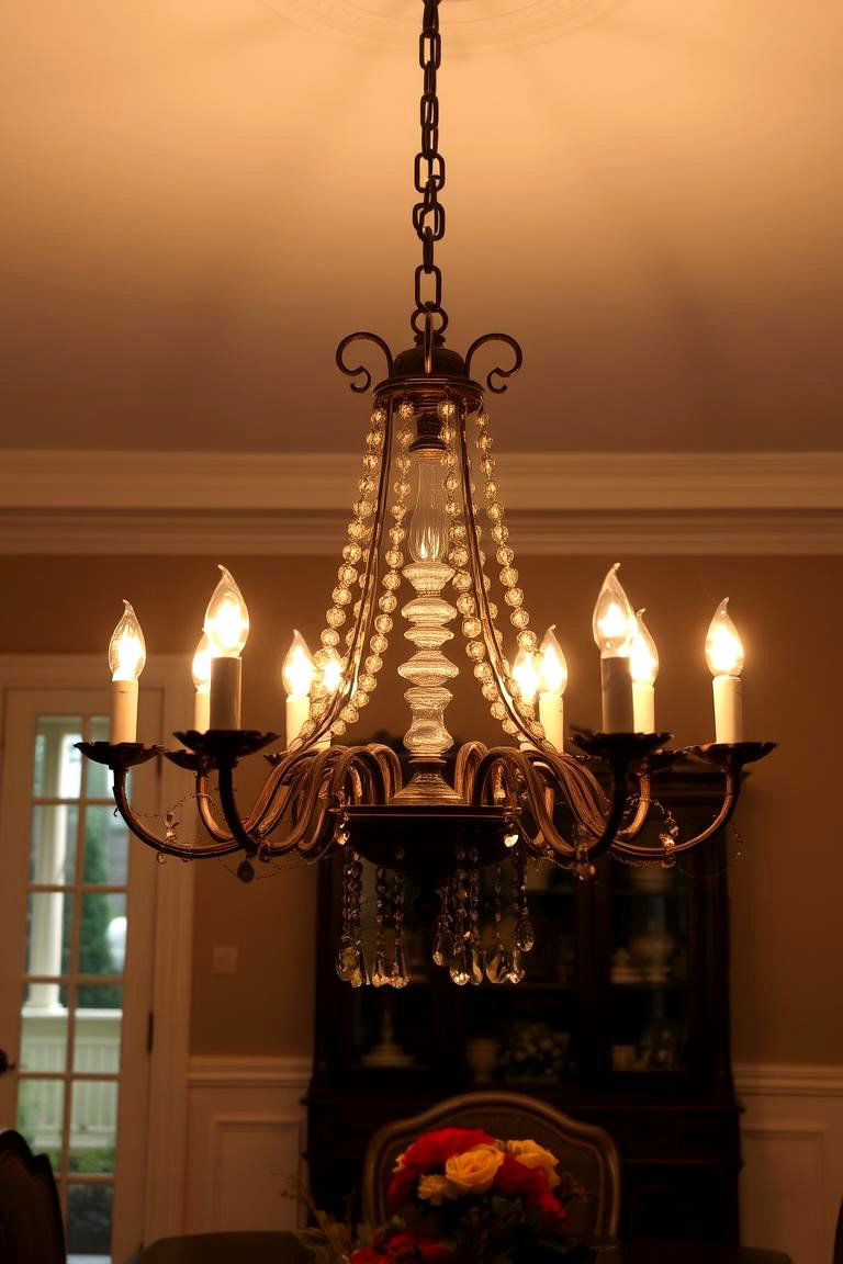 Classic Chandeliers Glow - 24 Vintage Dining Room Ideas