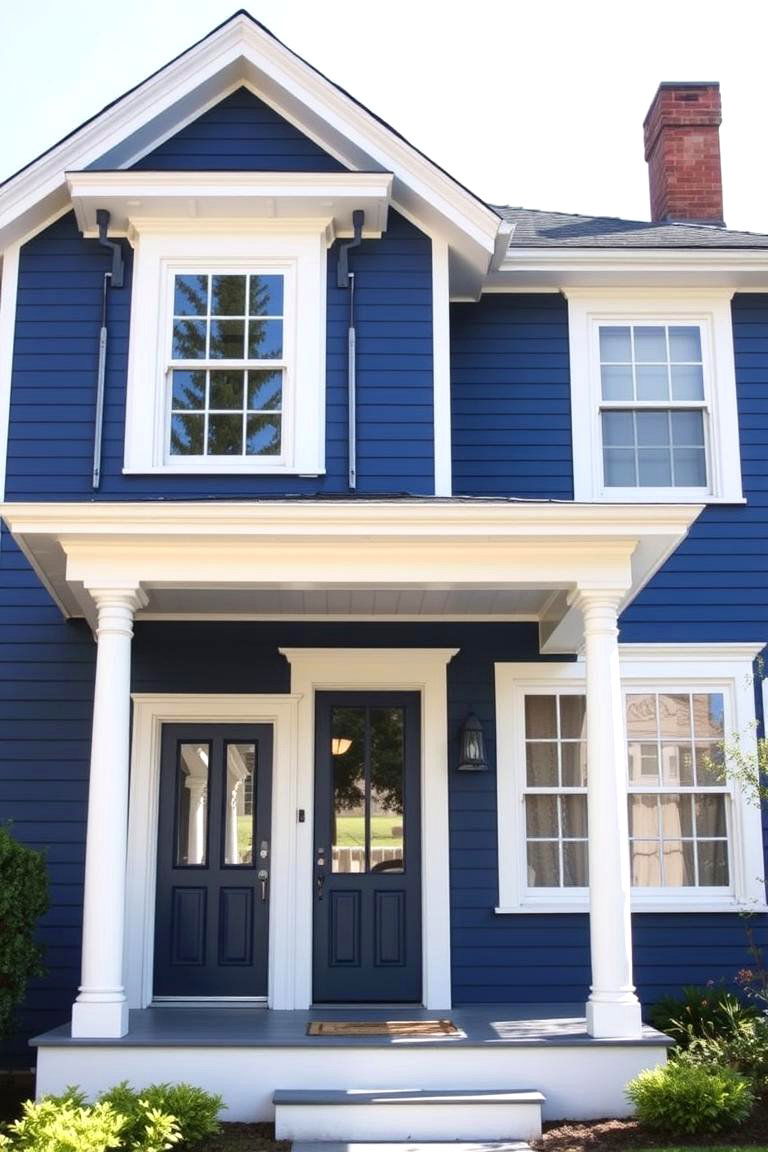 Classic Charm Revival - 24 Blue House Siding With White Trim