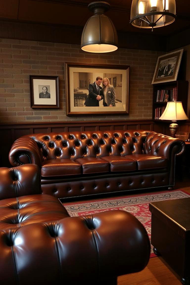 Classic Chesterfield Sofa Feel - 24 Man Cave Seating Ideas