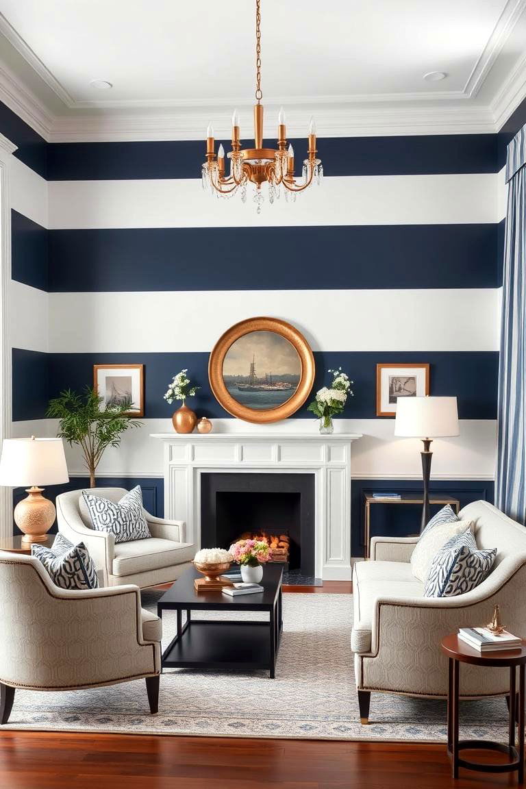 Classic Chic Navy and White - 24 Bedroom Painting Ideas With Two Colors