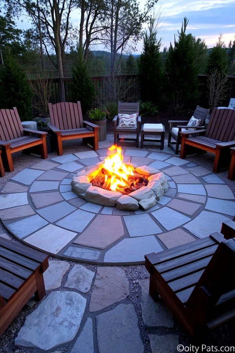 Classic Circular Flagstone Fire Pit - 24 Flagstone Fire Pit Ideas