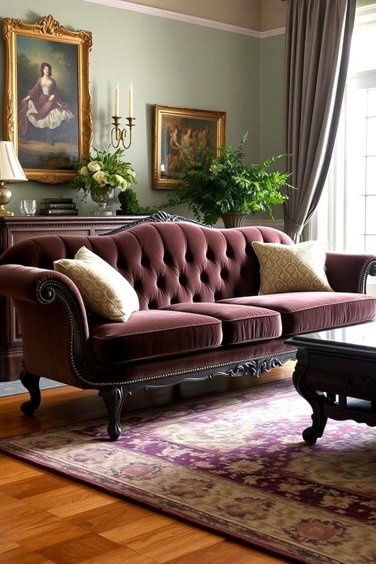 Classic Clawfoot Sofa - 24 Formal Living Room Ideas