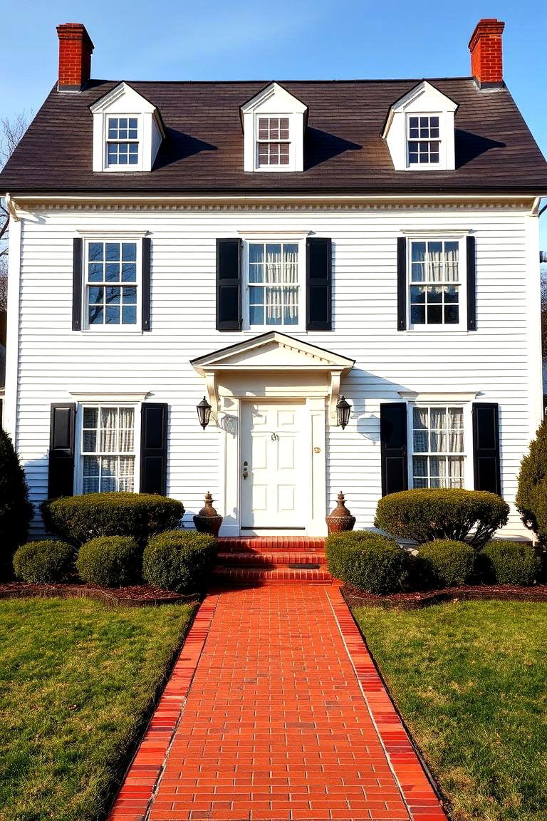 Classic Colonial Charm - 24 White Siding House Designs