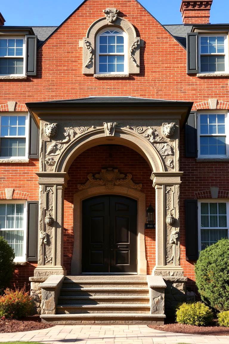 Classic Colonial Charm - 24 Brick Houses With Stone Accents