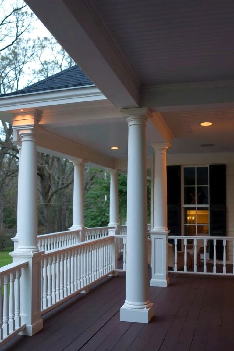 Classic Colonial Covered Deck - 24 Covered Deck Ideas
