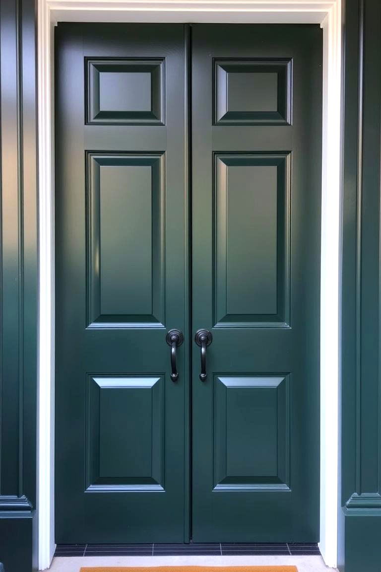 Classic Colonial Style - 24 Dark Green Front Door Ideas