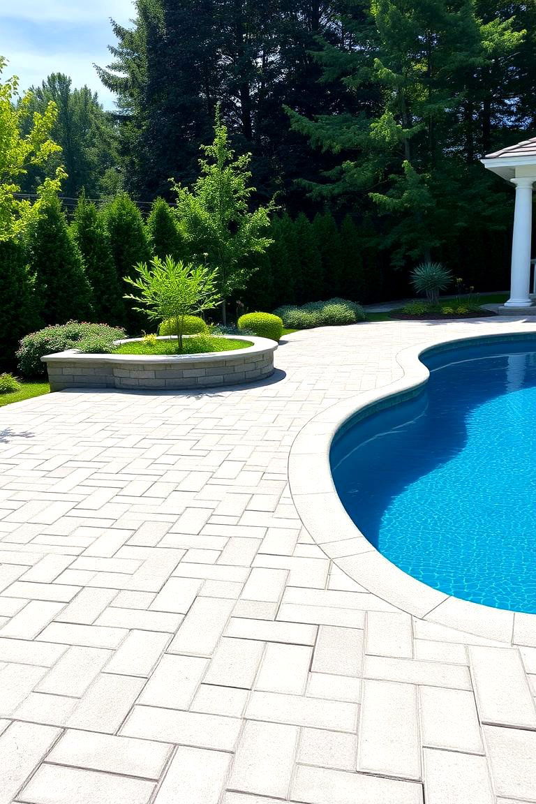 Classic Concrete Pavers - 24 Pavers Around Pool Ideas