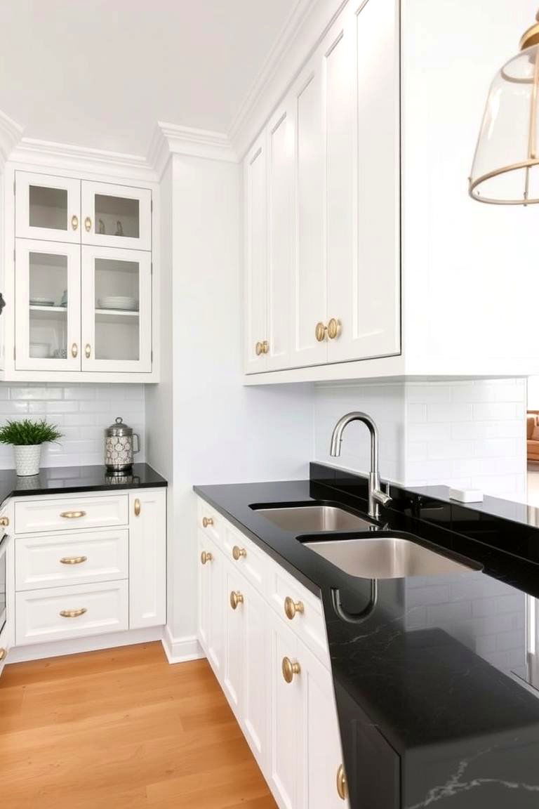 Classic Contrast and Clean Lines - 24 white kitchen with black countertops ideas