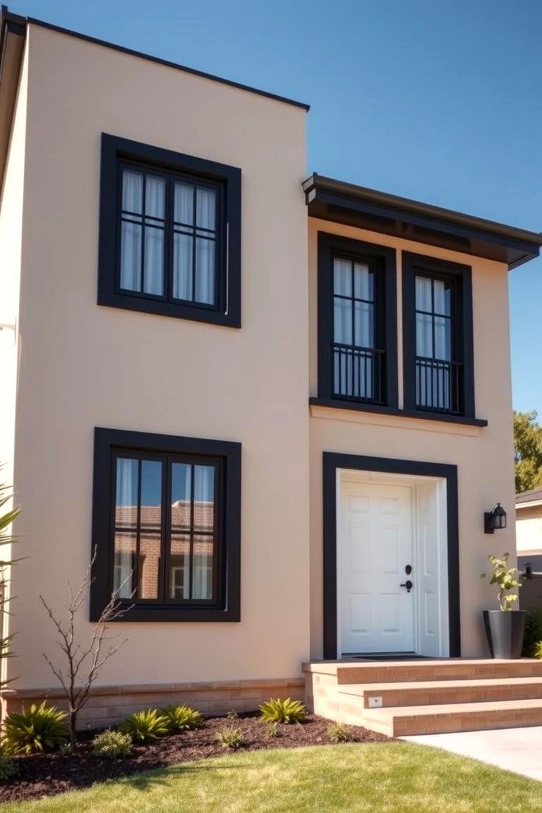 Classic Contrast with Clean Lines - 24 beige and black house exterior ideas