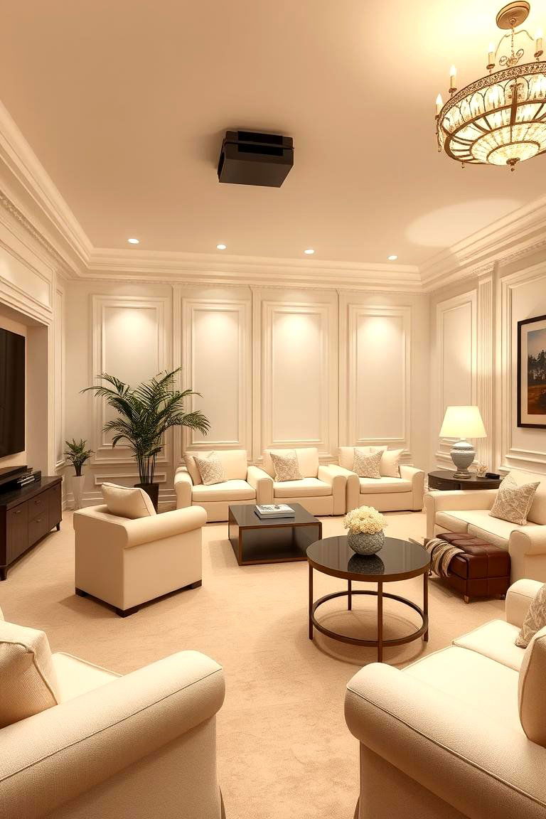 Classic Cream Accent - 24 Home Theater Paint Colors
