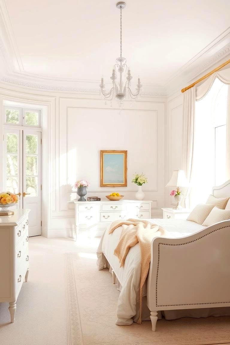 Classic Creamy White Elegance - 24 Bedroom Paint Colors